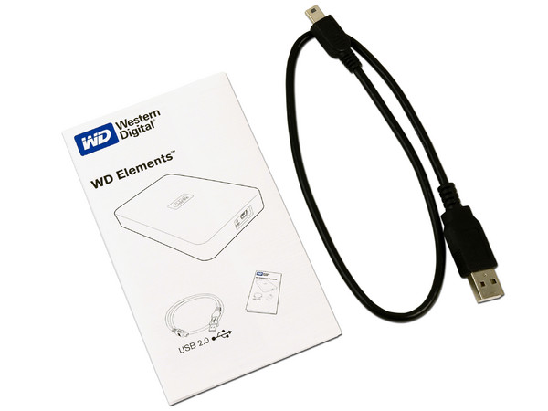 Disco Duro Portátil Western Digital Elements de 500 GB, USB 2.0. Color Negro