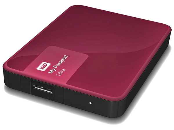 Disco Duro Portátil Western Digital My Passport Ultra de 2 TB, Frambuesa, USB 3.0