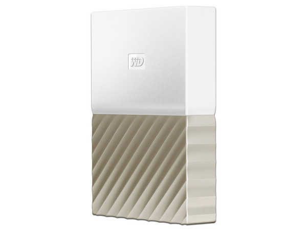 Disco Duro Portátil Western Digital My Passport Ultra de 4 TB, USB 3.0. Color blanco/dorado.