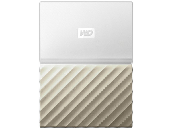 Disco Duro Portátil Western Digital My Passport Ultra de 4 TB, USB 3.0. Color blanco/dorado.