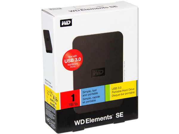 Disco Duro Portátil Western Digital Elements SE de 1 TB, USB 3.0
