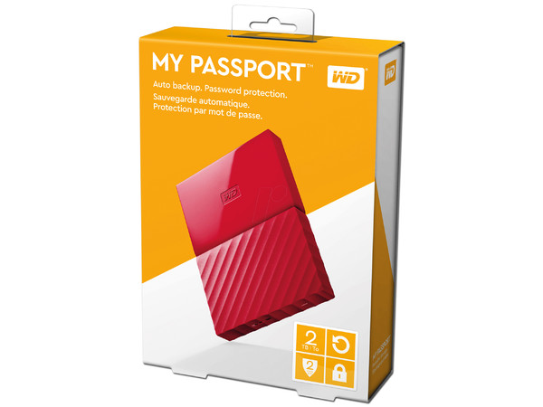 Disco Duro Externo Western Digital My Passport de 2 TB, USB 3.0.