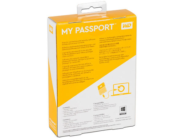 Disco Duro Portátil Western Digital My Passport de 1 TB, USB 3.0.
