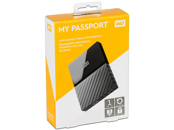 Disco Duro Portátil Western Digital My Passport de 1 TB, USB 3.0.