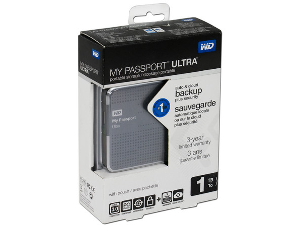 Disco Duro Portátil Western Digital My Passport Ultra de 1 TB, USB 3.0.