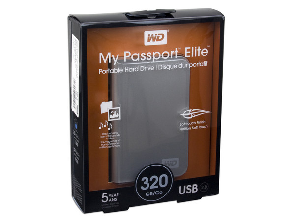 Disco Duro Externo Western Digital My Passport Elite Titanium de 320GB, USB 2.0