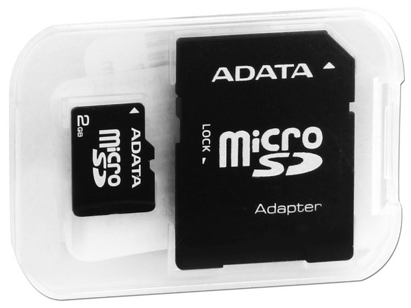 Memoria ADATA (OEM) Super microSD de 2GB, incluye adaptador SD