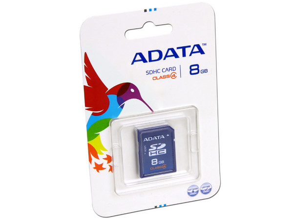 Memoria ADATA SDHC de 8 GB, Clase 4.