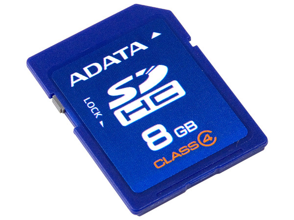 Memoria ADATA SDHC de 8 GB, Clase 4.