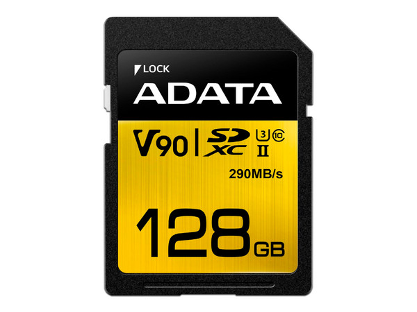 Memoria ADATA ONE V90 SDXC UHS-II U3 de 128 GB, Clase 10.