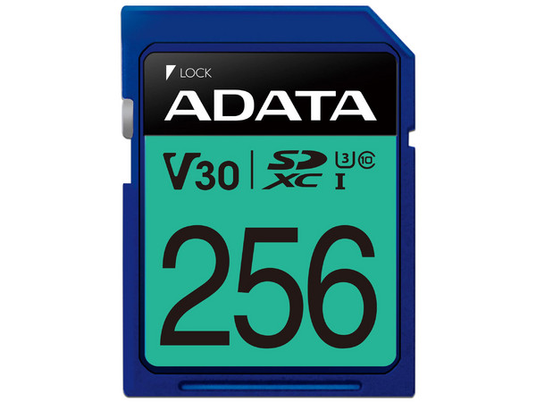 Memoria Adata Premier Pro SDXC UHS-I U3 Class 10 (V30S) de 256 GB, clase 10.