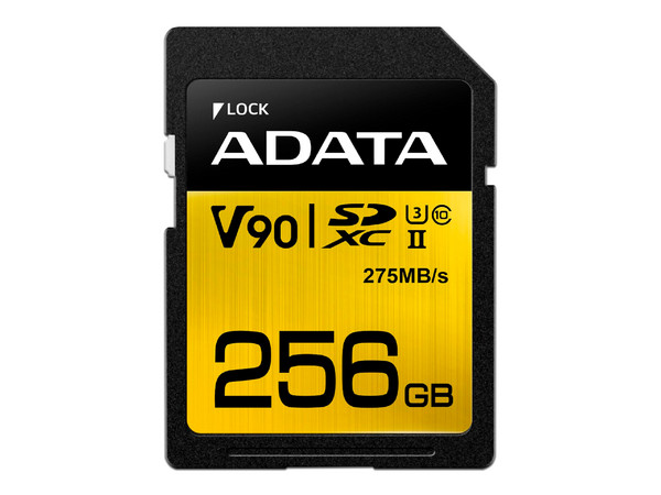 Memoria ADATA ONE V90 SDXC UHS-II U3 de 256 GB, Clase 10.
