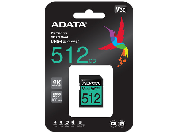 Memoria ADATA Premier Pro SDXC UHS-I U3 de 512 GB, clase 10. (Caja abierta)