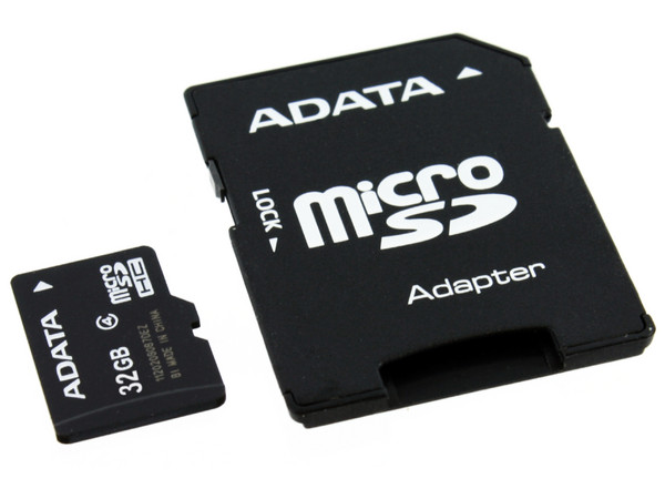 Memoria ADATA microSDHC de 32 GB, Clase 4, incluye adaptador SD.