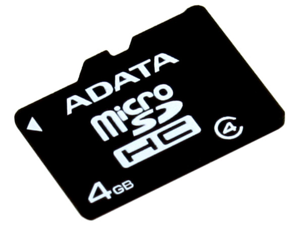 Memoria ADATA microSDHC Clase 4 de 4GB , incluye micro lector USB color rojo