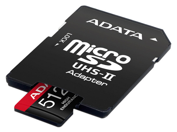 Memoria ADATA High Endurance microSDXC UHS-I U3 V30 de 512 GB, clase 10, incluye adaptador SD.