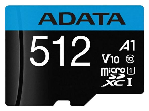 Memoria ADATA Premier microSDXC UHS-I de 512 GB, clase 10, incluye adaptador SD.