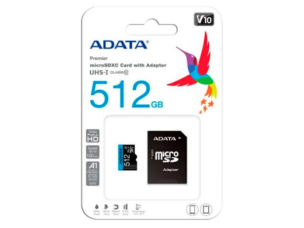 Memoria ADATA MicroSDXC UHS-I de 512 GB, Clase 10.