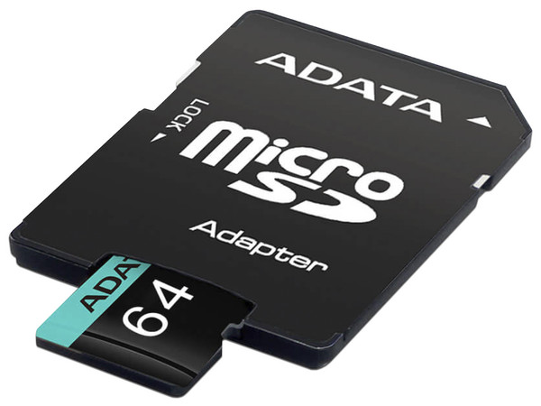 Memoria ADATA Premier Pro MicroSDXC UHS-1 U3 de 64GB, Clase 10, incluye adaptador SD.