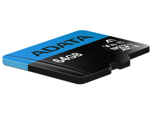 Memoria MicroSDHC UHS-1 ADATA Premier de 64GB, Clase 10, incluye adaptador SD.