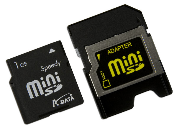 Memoria ADATA Speedy miniSD de 1GB, incluye adaptador SD