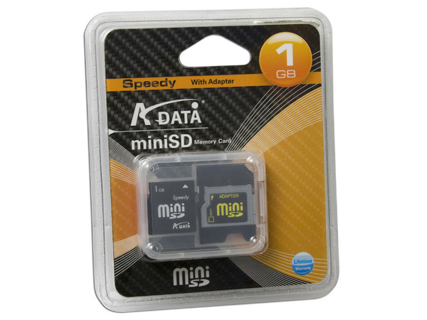 Memoria ADATA Speedy miniSD de 1GB, incluye adaptador SD