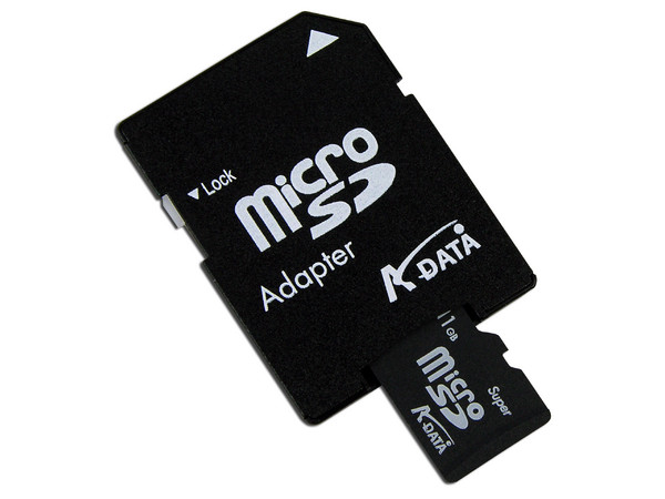 Memoria ADATA Super microSD de 1GB, incluye adaptador SD