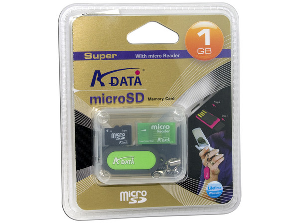 Memoria ADATA Super microSD de 1GB, incluye lector USB