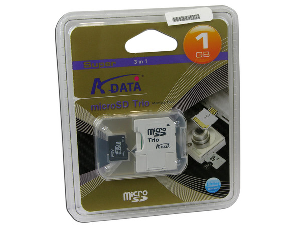 ADATA Super 3 en 1 Memoria MicroSD de 1GB, Memoria SD y Memoria USB