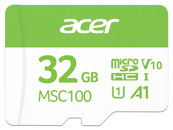 Memoria Acer MCS100 de 32GB, Clase 10, Velocidad de Lectura de 100 MB/s.