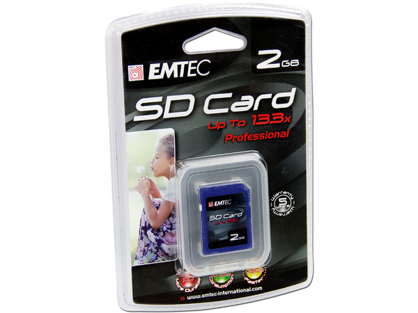 Memoria SD Emtec Professional 133x de 2GB.