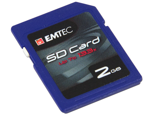 Memoria SD Emtec Professional 133x de 2GB.