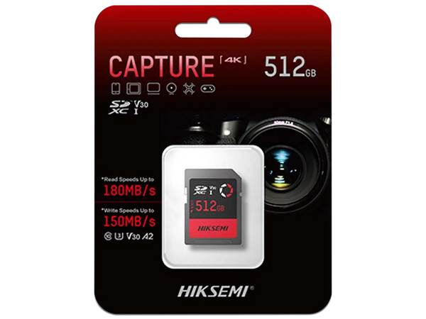 Memoria Hiksemi MicroSDXC V30 de 512 GB, Clase 10, Especializada para Drones comerciales, Cámaras de fotografía y video.