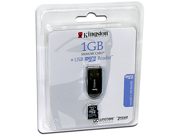 Lector de tarjetas MicroSD USB 2.0. Incluye Memoria MicroSD de 1GB