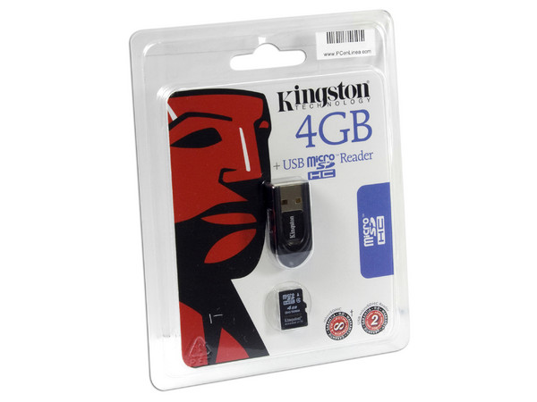 Lector de tarjetas MicroSDHC USB 2.0. Incluye Memoria MicroSDHC de 4GB
