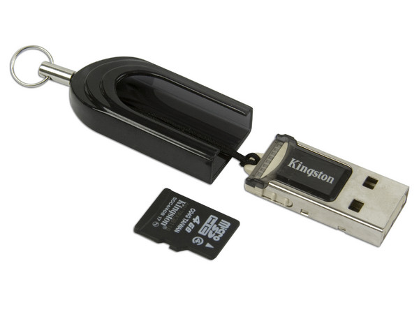 Lector de tarjetas MicroSD USB 2.0. Incluye Memoria MicroSDHC de 4GB