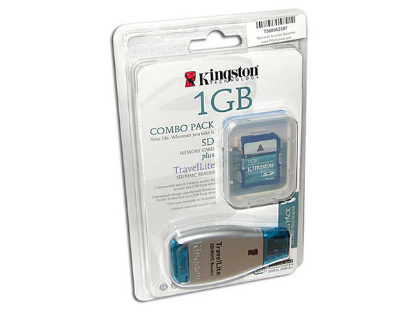 Kingston TravelLite Reader, Lee tarjetas Secure Digital. Incluye tarjeta SD de 1GB