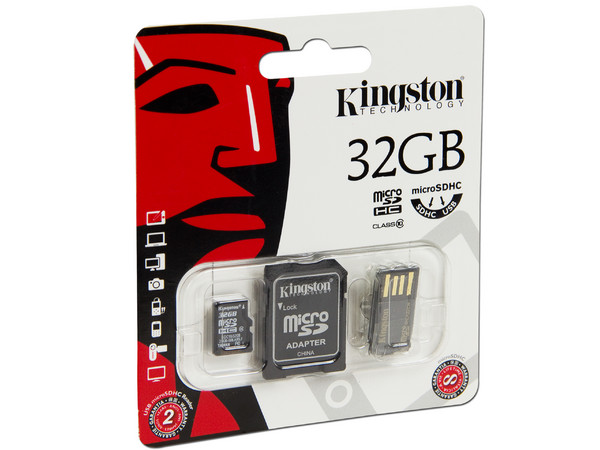 Memoria Kingston MicroSDHC de 32 GB Clase 10, incluye adaptador SD y lector de tarjetas MicroSD USB 2.0