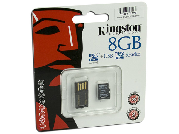 Lector de tarjetas MicroSDHC USB 2.0. Incluye Memoria MicroSDHC de 8GB