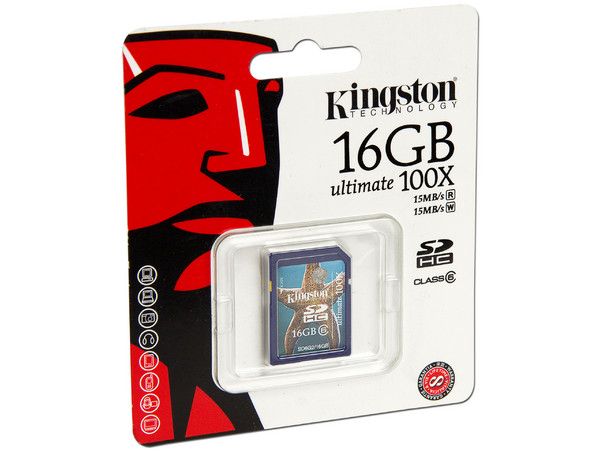 Memoria Kingston SDHC ultimate de 16GB, 100X, Clase 6