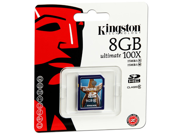 Memoria Kingston SDHC ultimate de 8GB, 100X, Clase 6