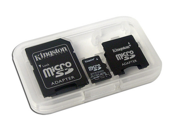 Memoria Kingston microSD de 2GB, incluye adaptadores SD y miniSD