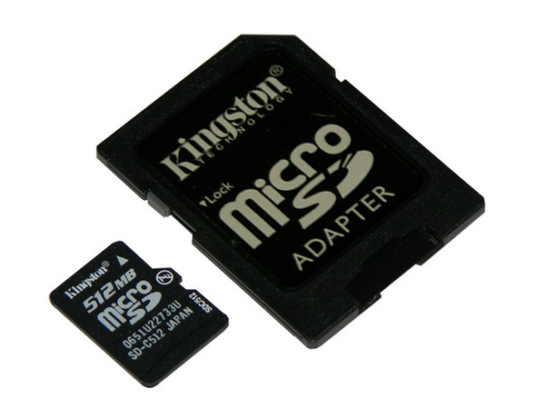 Memoria Kingston MicroSD de 512 MB