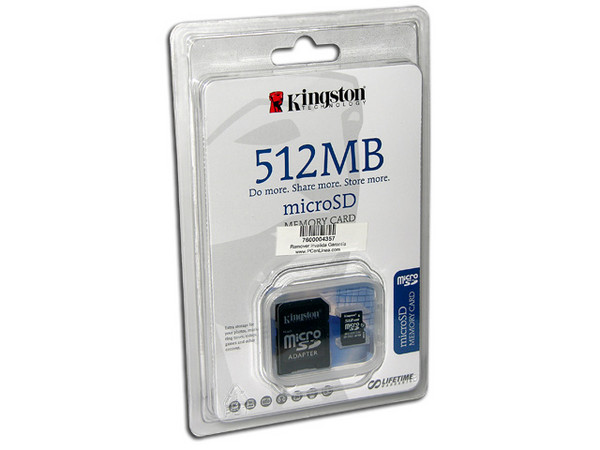 Memoria Kingston MicroSD de 512 MB