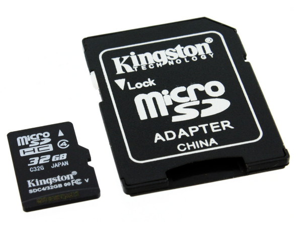 Memoria Kingston microSDHC de 32GB Clase 4, incluye adaptador SD