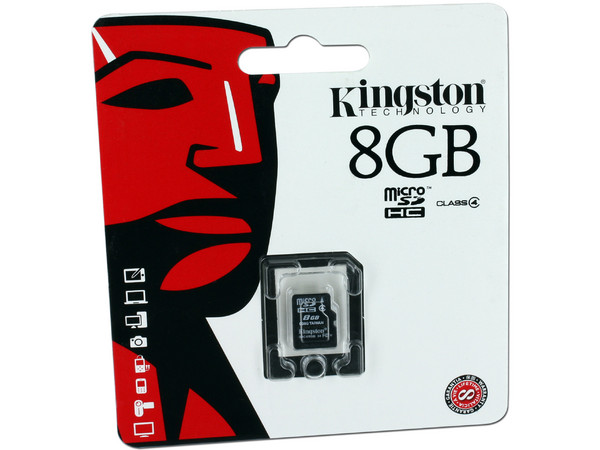 Memoria Kingston microSDHC de 8GB Clase 4.