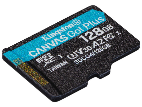 Memoria MicroSD Kingston Canvas Go! Plus de 128GB, UHS-I U3, Clase 10.