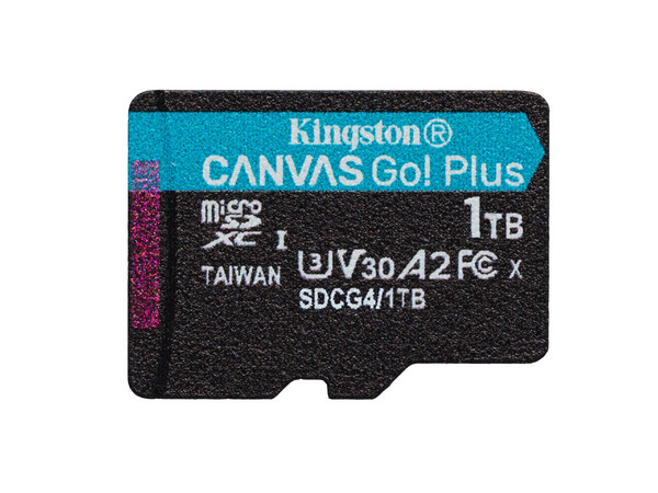Memoria microSDXC Kingston Canvas Go! Plus de 1TB, UHS-I U3, Clase 10.