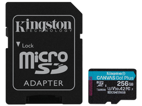 Memoria Micro-SD Kingston Technology Canvas Go Plus 256GB, 200 MB/s, Clase 10