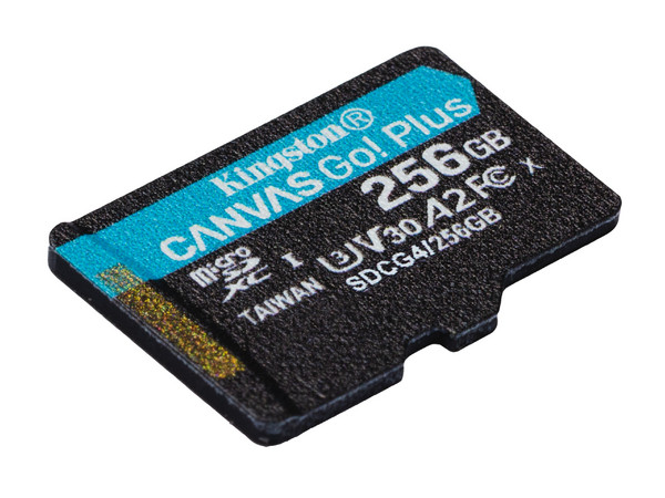 Memoria MicroSDXC Kingston Canvas Go! Plus de 256GB, UHS-I U3, Clase 10.